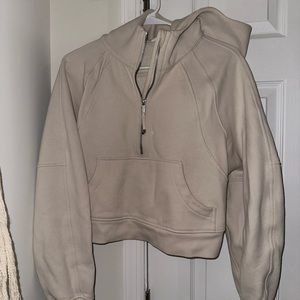 lululemon scuba quarter zip - white opal xs/s